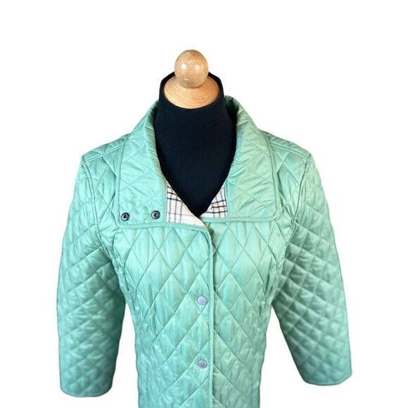 L.L.Bean Women's Quilted Jacket Outdoor Green Size M Petite - Picture 3 of 9